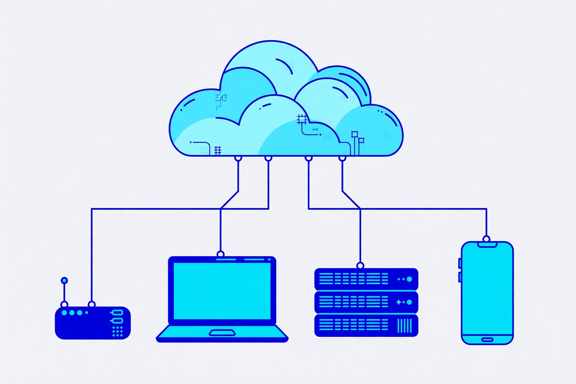 Infrastructure illustration — a cloud connected to edge devices