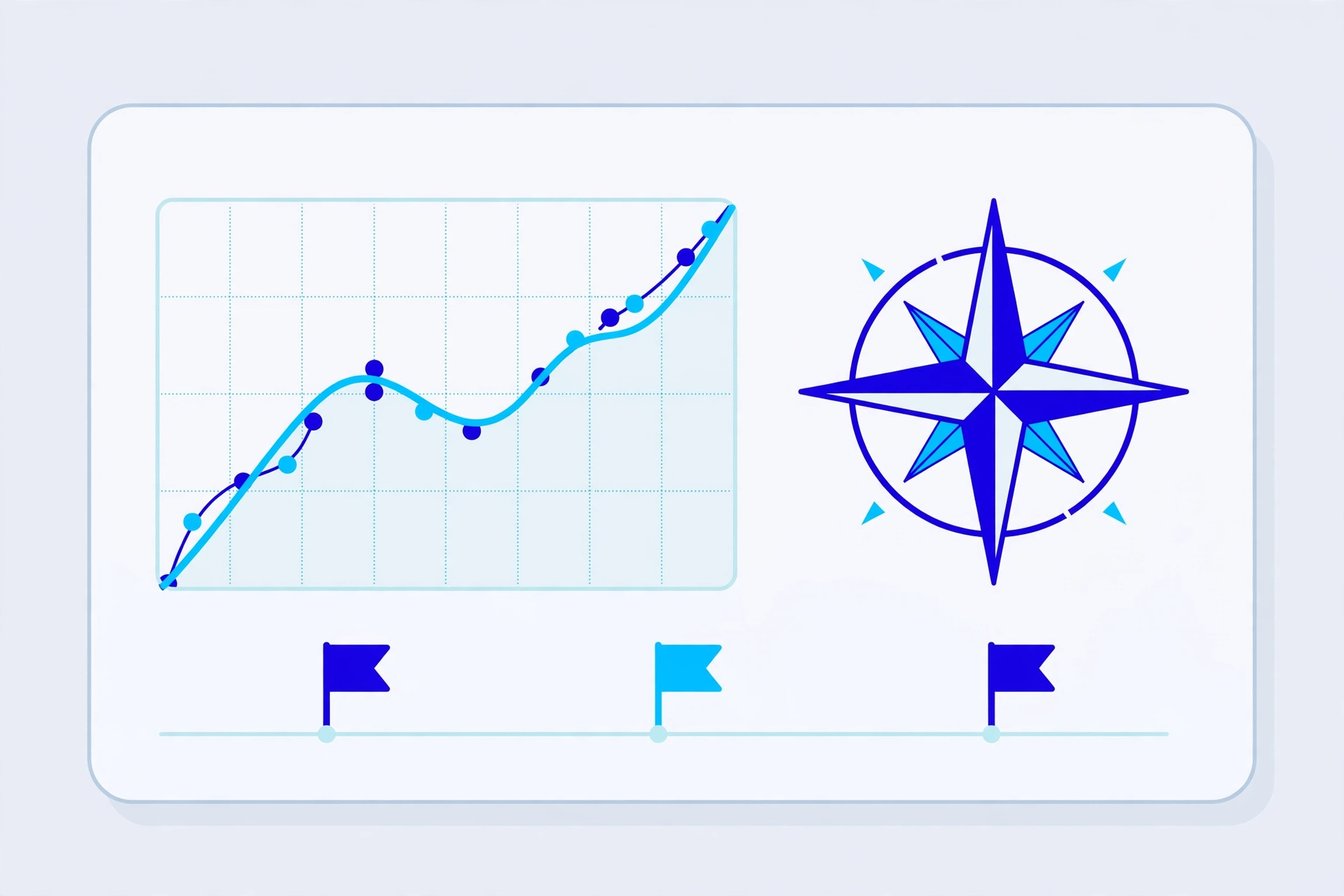 Virtual CIO illustration — a strategy dashboard with a rising chart